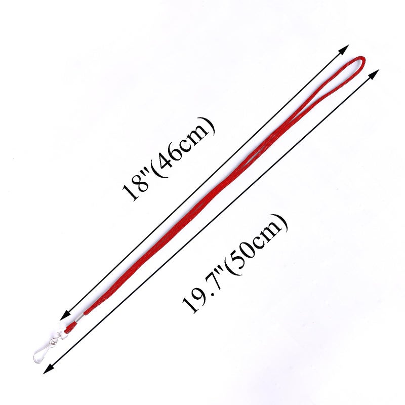 HOSL 100 Pack Badge Lanyards Business ID Card Lanyards Employee Students Lanyard Round 36" With Swivel Hook (Red) - Image 3